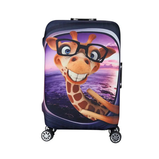Housse de valise avec motif girafe amusant en polyester