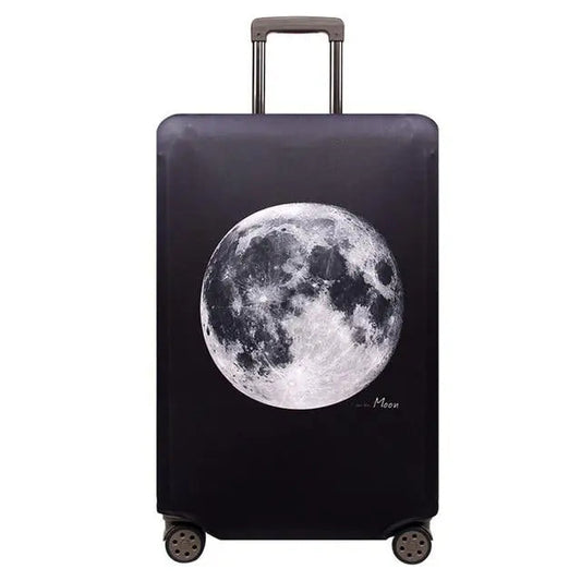 Housse de valise motif lune en polyester sur valise