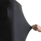 Housse noire en polyester, vue de côté sur valise