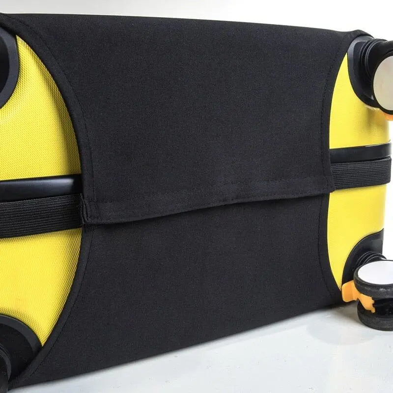 Housse noire sur valise, protection contre éraflures