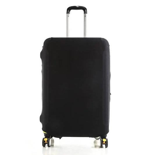 Housse noire ajustée sur petite valise, vue de face
