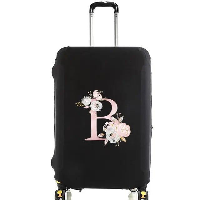 Housse Valise Personnalisée Fleurs Roses housse valise brpink flowers vue latérale