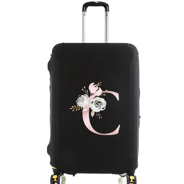 Housse Valise Personnalisée Fleurs Roses housse valise brpink flowers vue de face