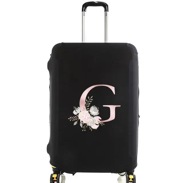 Housse Valise Personnalisée Fleurs Roses housse valise brpink flowers finitions visibles