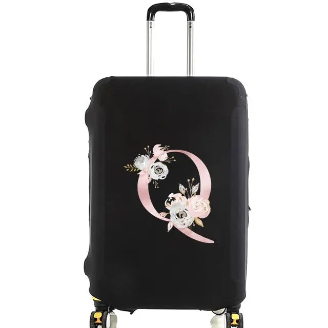 Housse Valise Personnalisée Fleurs Roses housse valise brpink flowers vue latérale vue 18