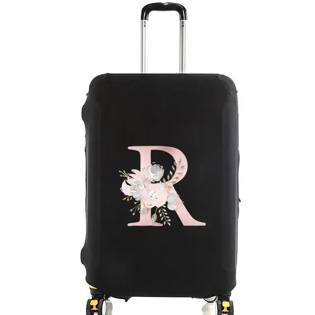 Housse Valise Personnalisée Fleurs Roses housse valise brpink flowers vue de face vue 19