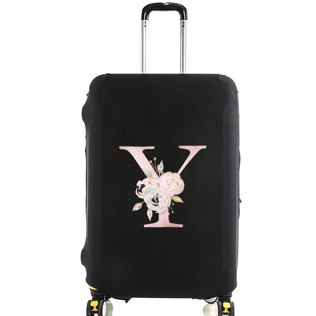 Housse Valise Personnalisée Fleurs Roses housse valise brpink flowers vue latérale vue 26