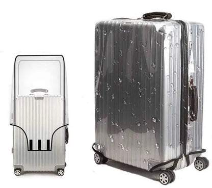 Valise protégée par housse imperméable, vue de face