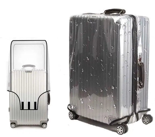 Valise protégée par housse imperméable, vue de face