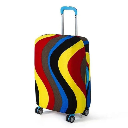 Housse de valise avec motif vagues colorées sur fond blanc