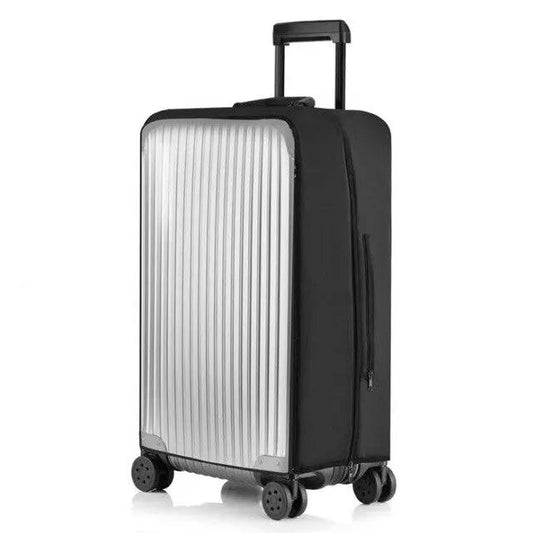 Housse de valise noire imperméable sur bagage de taille moyenne