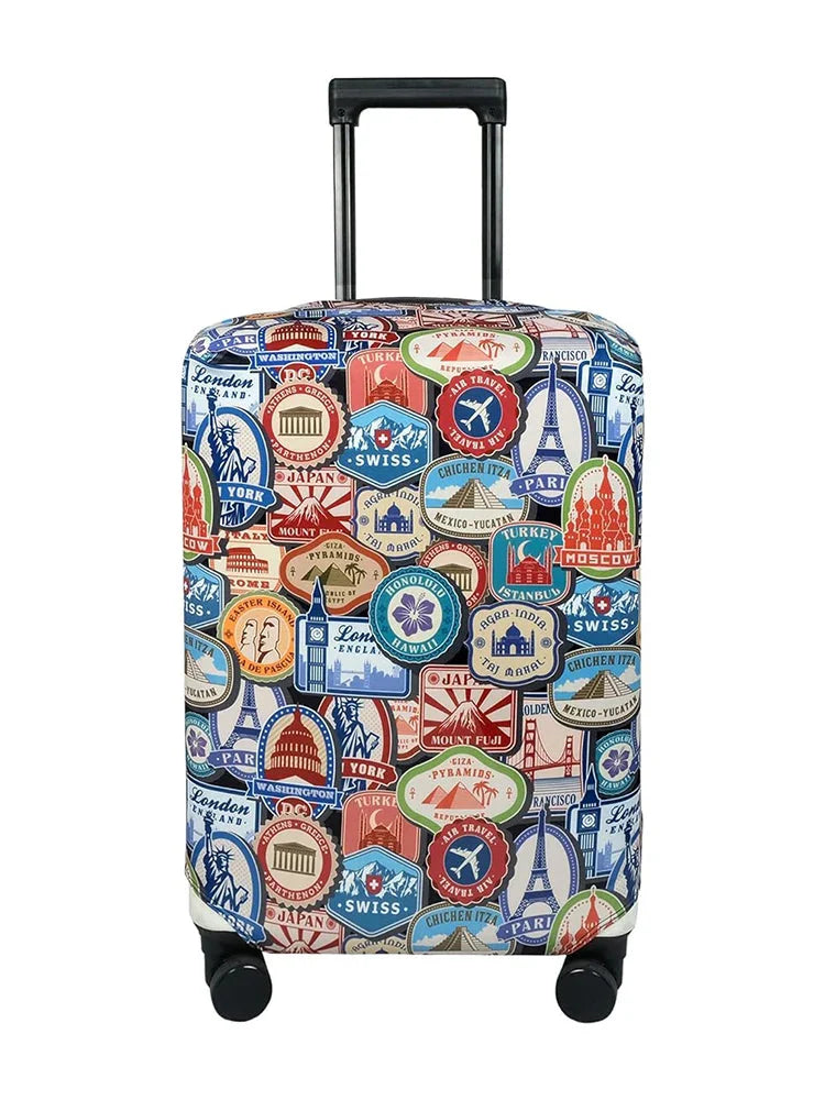 Housse de valise élastique montrant différentes tailles disponibles