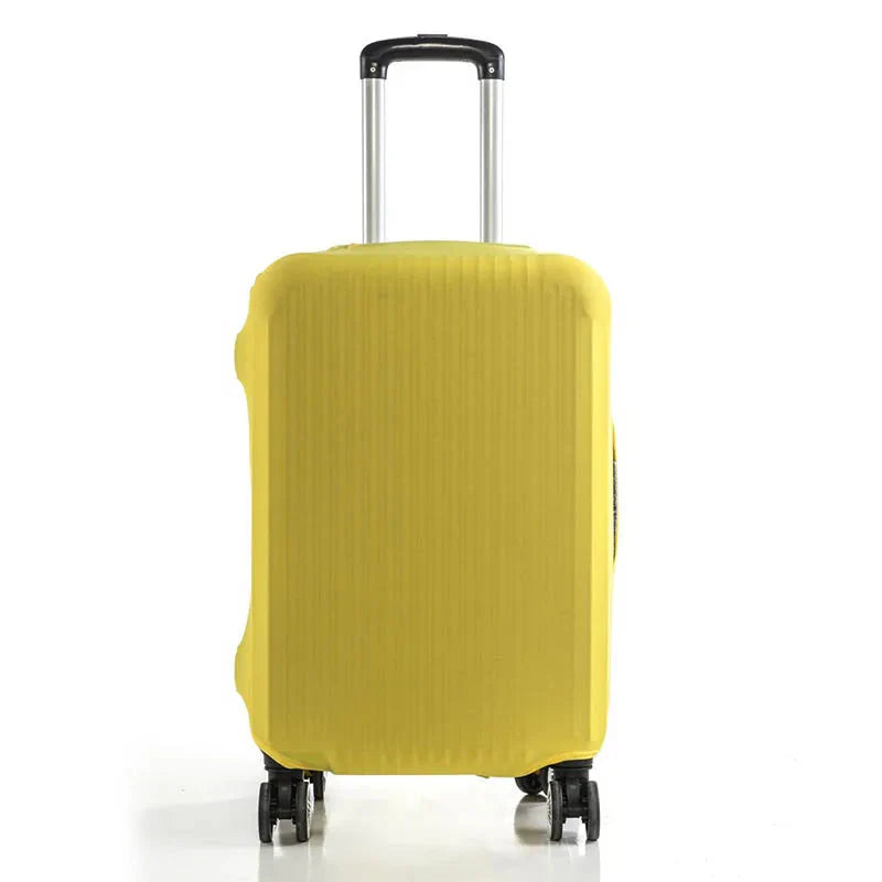 Housse jaune pour valise XL, vue de côté