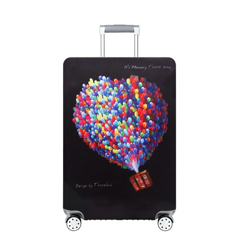 Housse de valise avec motif de ballons colorés en polyester