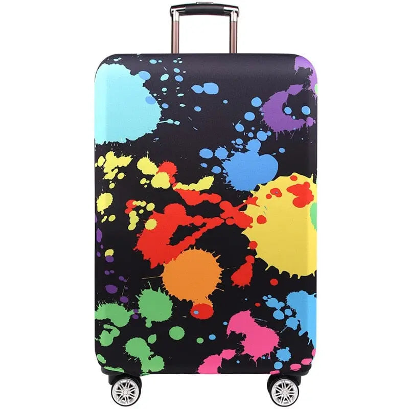 Housse de valise colorée en polyester sur fond blanc