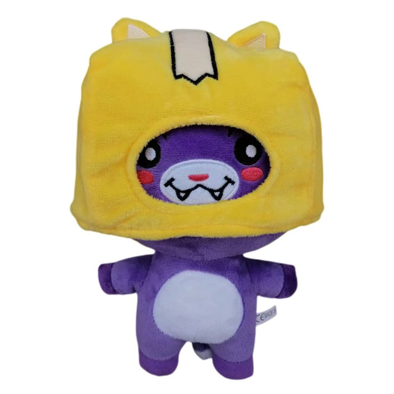 Vue rapprochée du visage du renard en peluche, détails lumineux