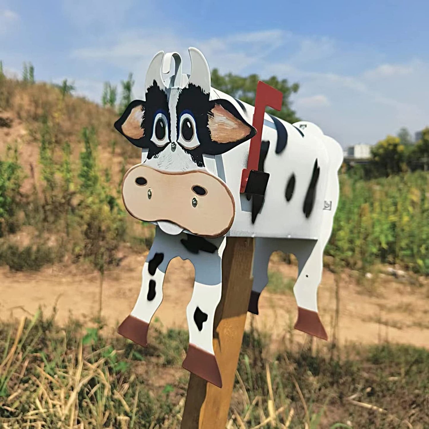 Boîte aux lettres cheval élégante en métal rouillé