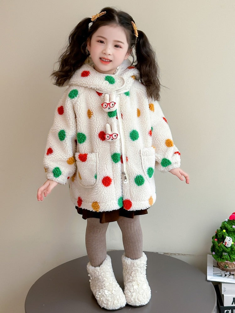 Veste bébé en laine avec motif dinosaure coloré