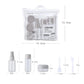 Trousse de toilette ouverte montrant les flacons et accessoires