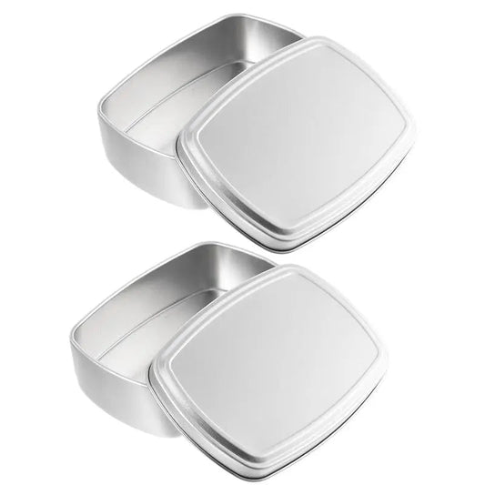 Vue rapprochée du couvercle en aluminium des boîtes à savon