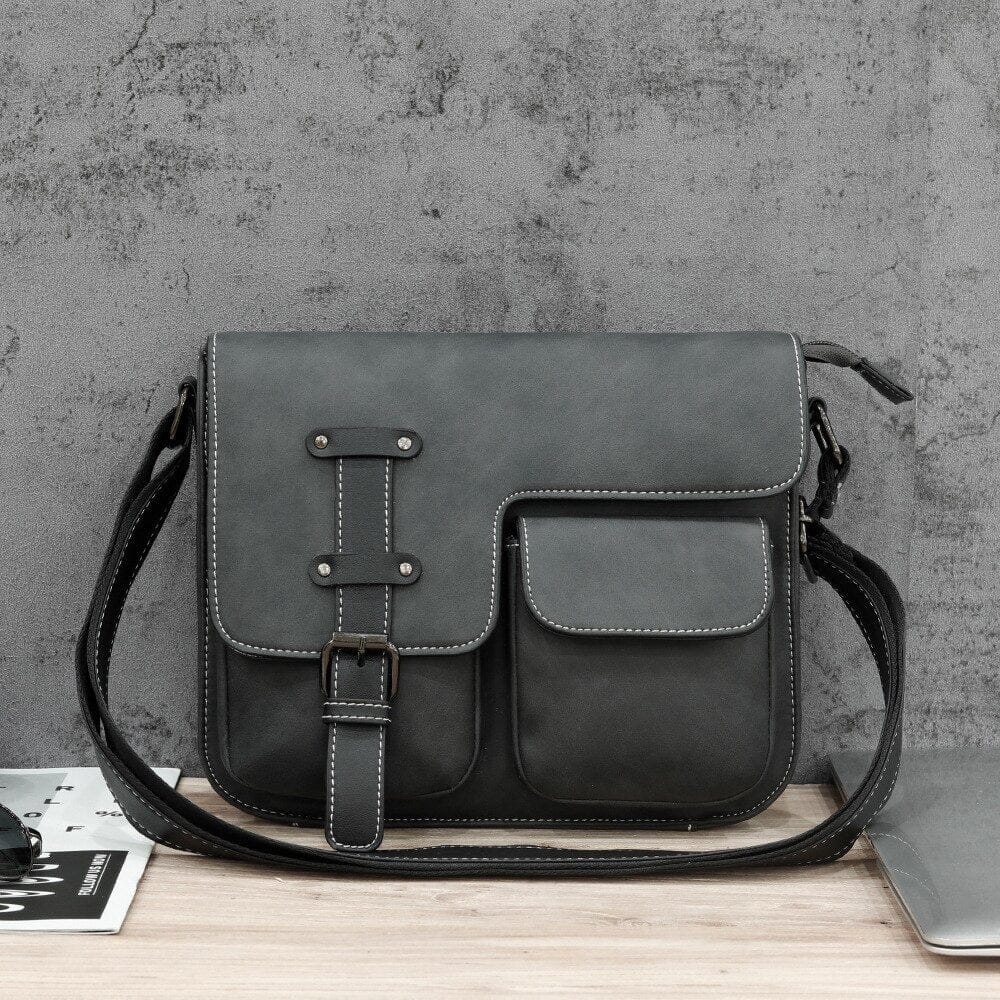 Version grise du sac avec design vintage et moderne