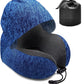 Oreiller bleu marine pour voyage, capuche confortable