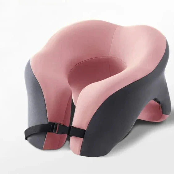Oreiller de voyage rose, parfait pour un confort optimal
