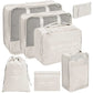 Set de pochettes beige pour compartimenter les bagages