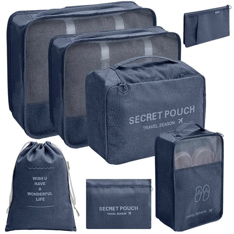 Pochettes de voyage bleu marine pour vêtements et accessoires