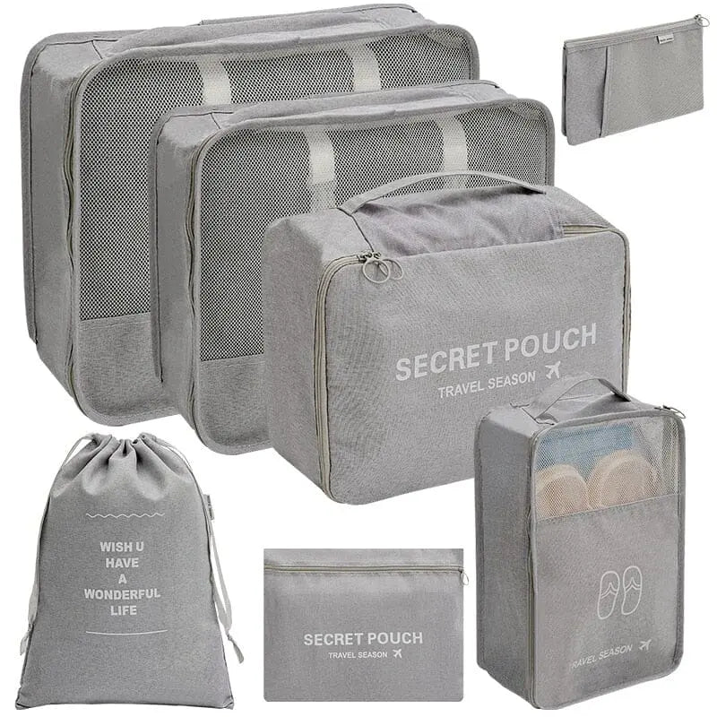 Organisateurs de valise gris pour rangement optimisé