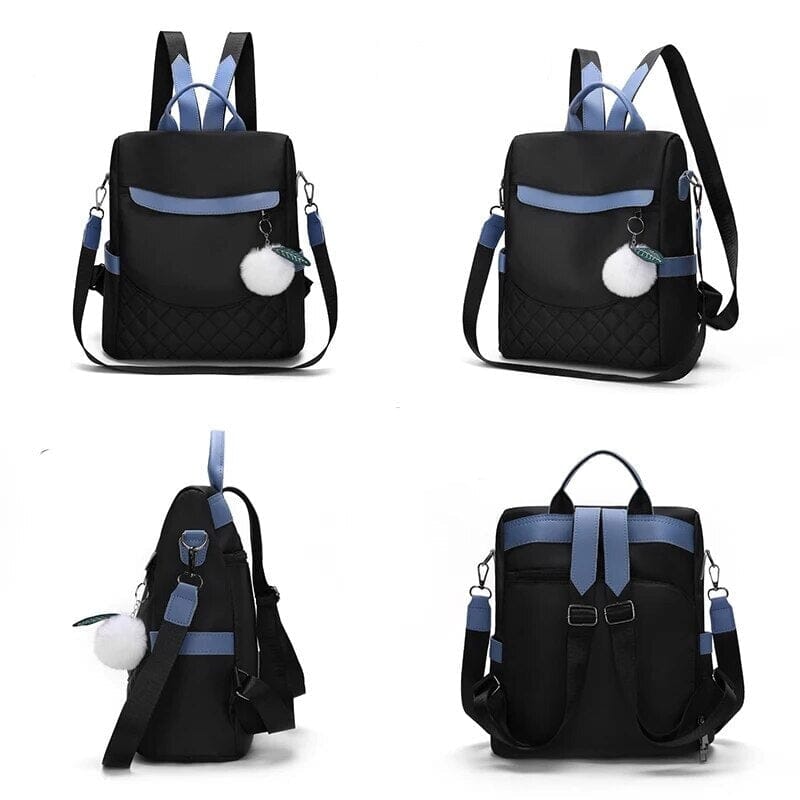 Détail du compartiment principal sécurisé du sac à dos antivol