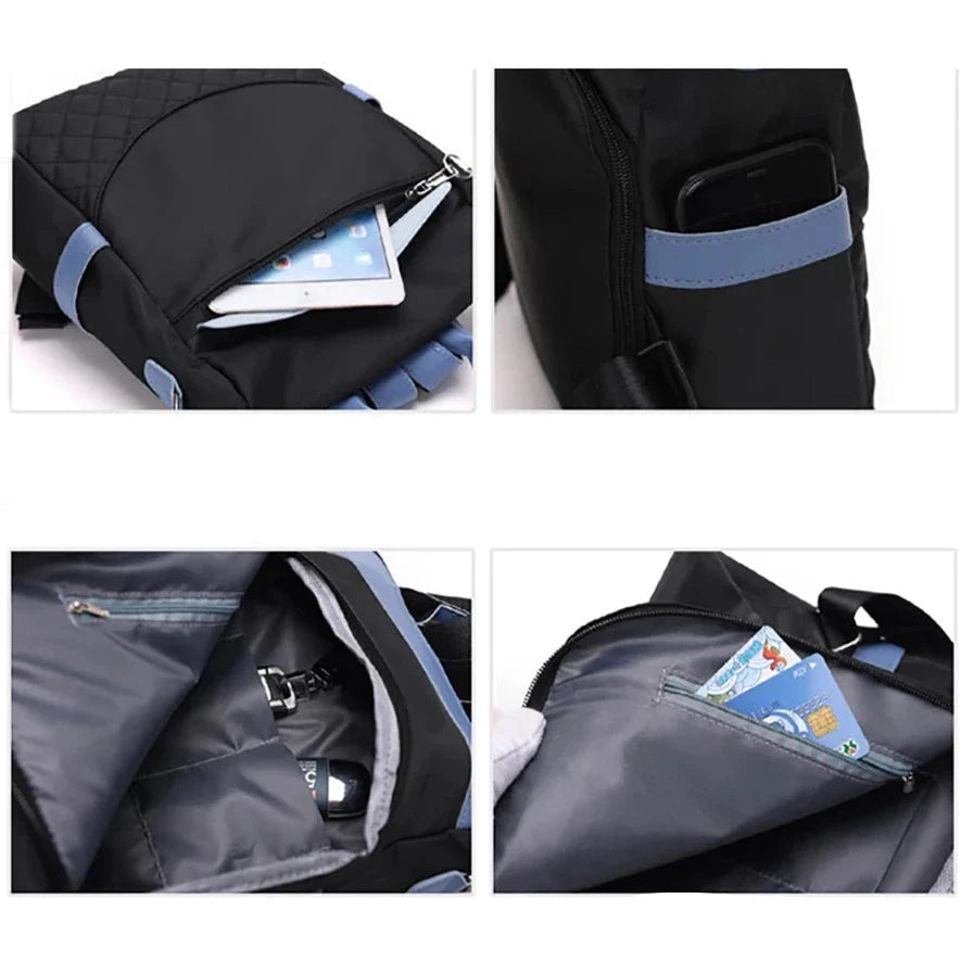 Sac à dos antivol en polyester avec petite poche avant
