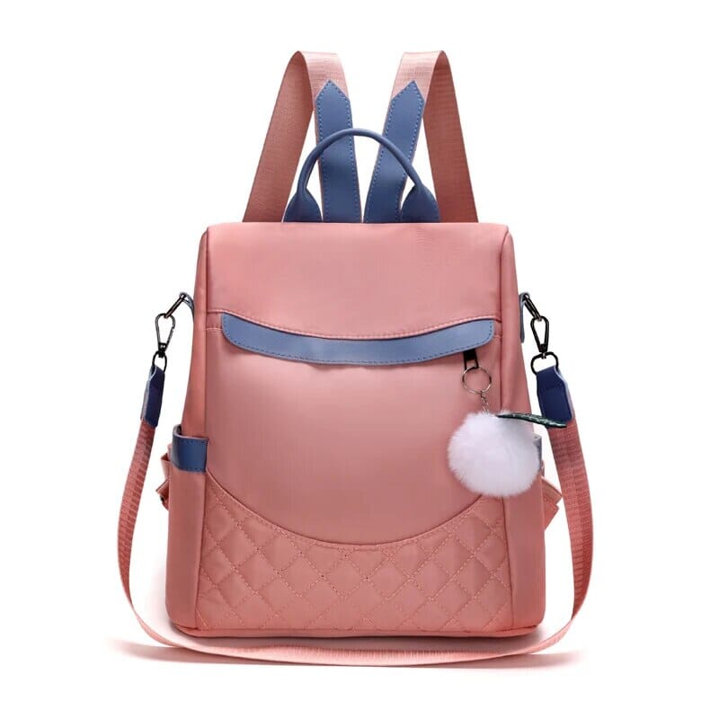 Sac à dos antivol rose avec bandoulière ajustable