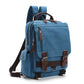 Sac à dos bleu ciel, tissu rétro, vue de profil
