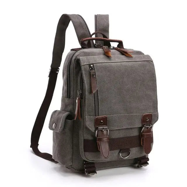 Sac à dos gris vintage, idéal pour organiser ses affaires