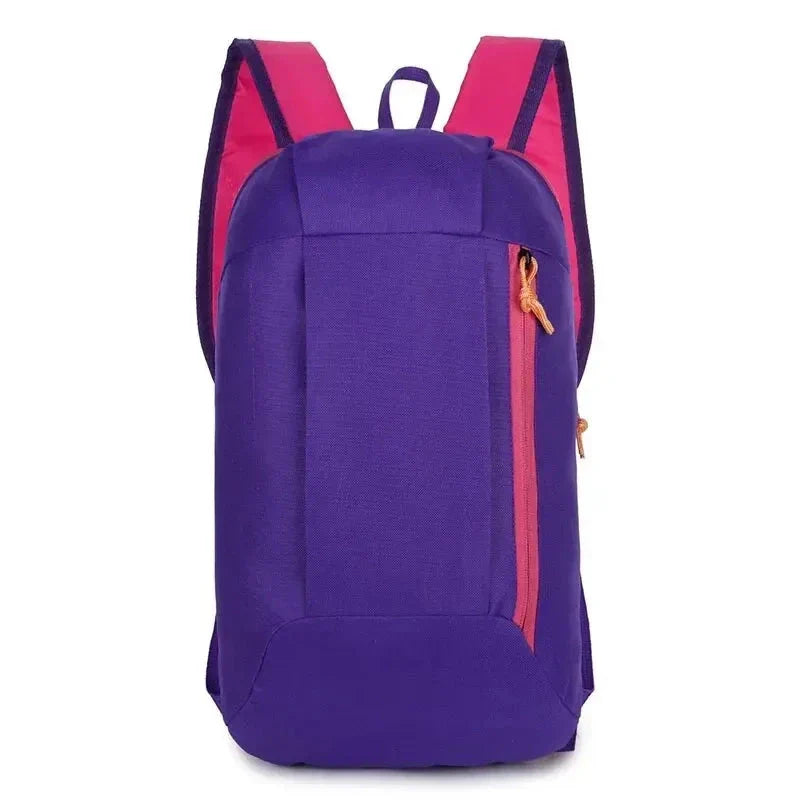 Sac à dos violet, vue de dessus montrant la fermeture éclair