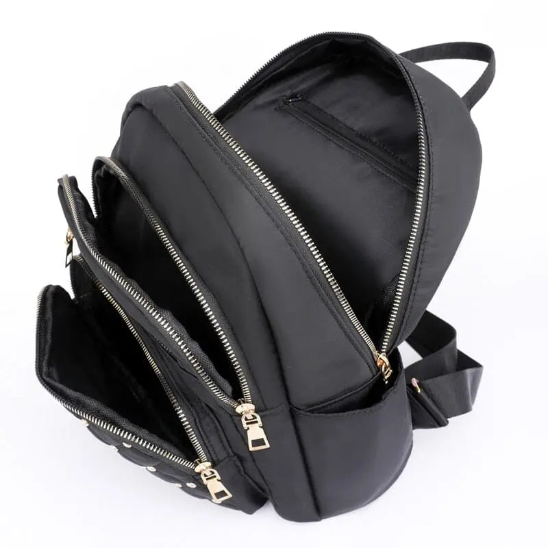 Petit sac à dos en nylon avec plusieurs compartiments