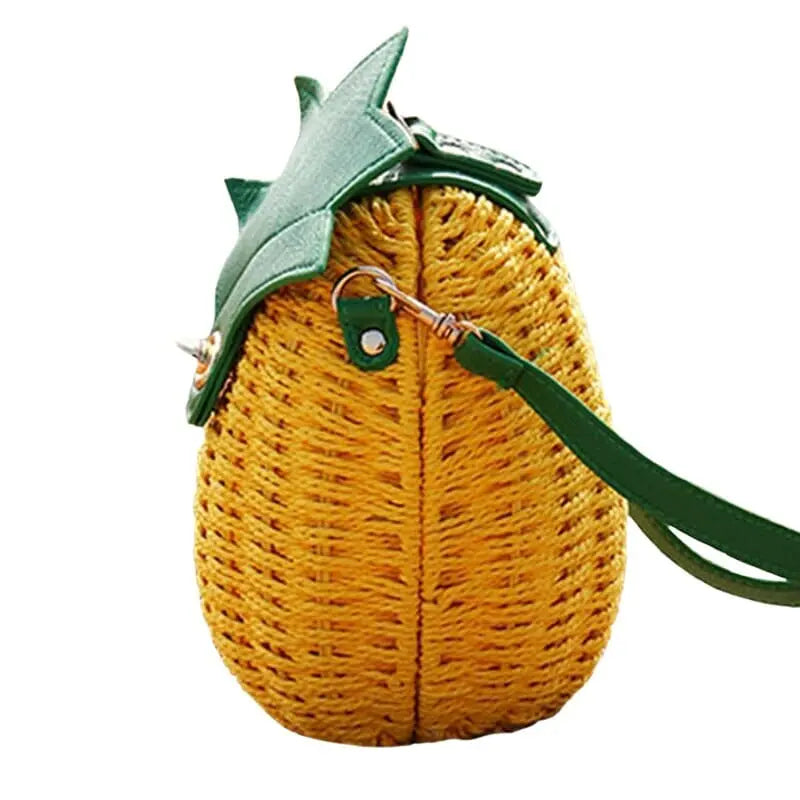 Vue de côté du sac ananas avec bandoulière