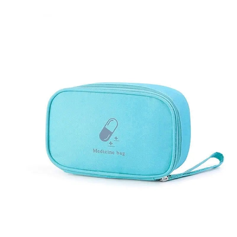 Trousse à médicaments bleu ciel, format compact