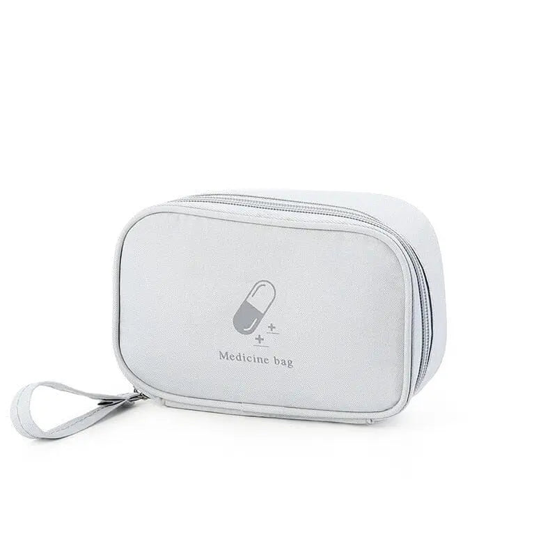 Trousse de voyage grise, idéale pour premiers secours