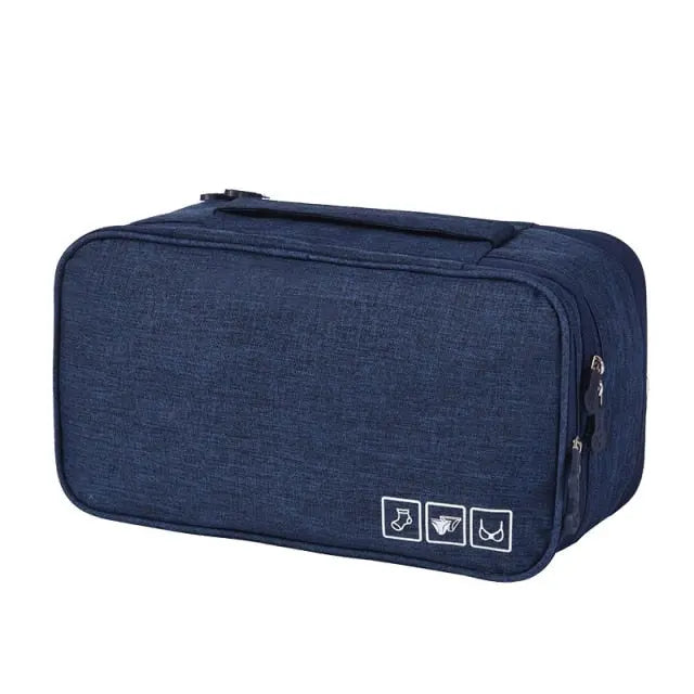Pochette bleu marine avec poignée, vue de dessus