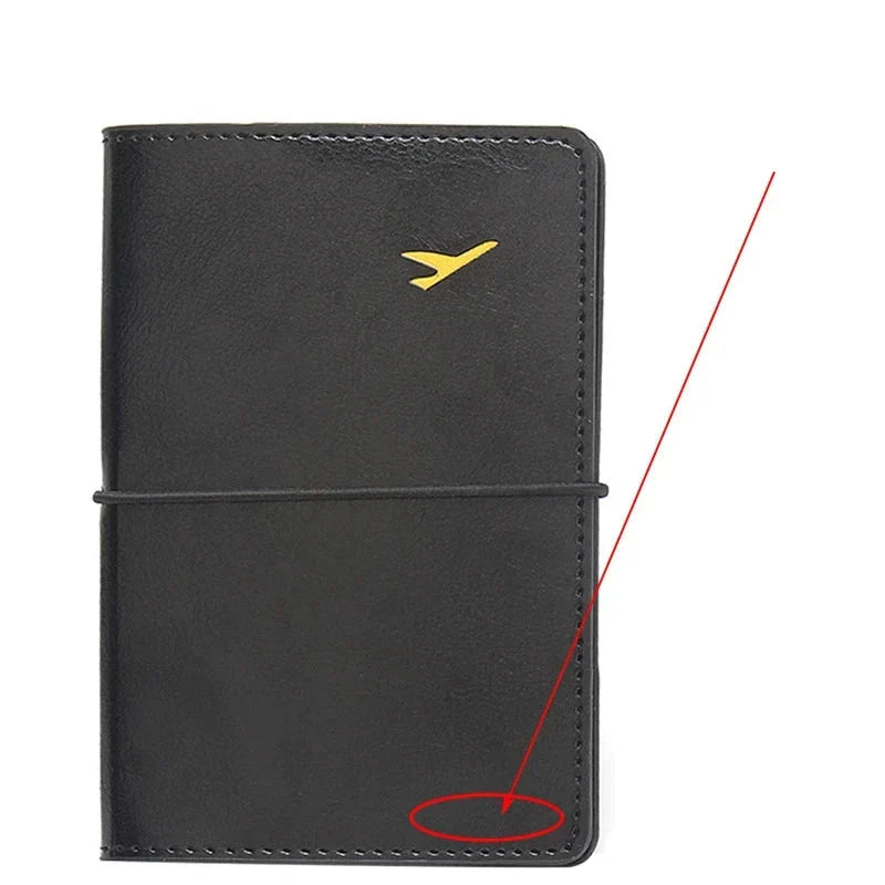 Pochette passeport ouverte montrant des emplacements pour cartes