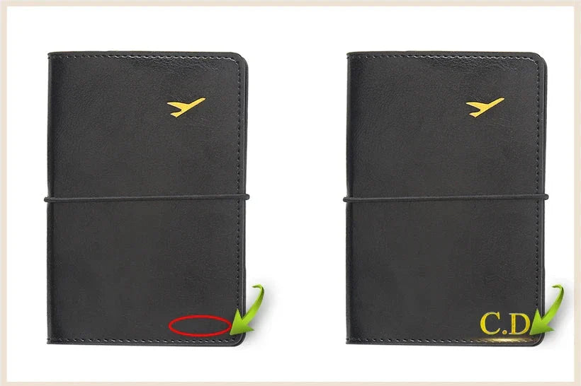 Vue de côté d'une pochette passeport élégante et personnalisable