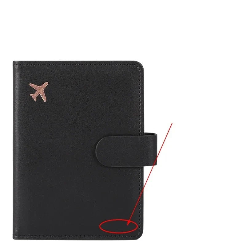 Pochette passeport noire, design compact et élégant