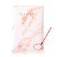 Pochette passeport rouge marbrée, détails dorés personnalisables