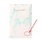 Pochette passeport verte marbrée, personnalisée avec initiales