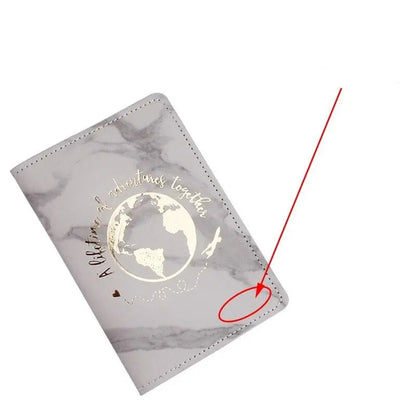 Protège-passeport gris avec espace pour cartes de voyage