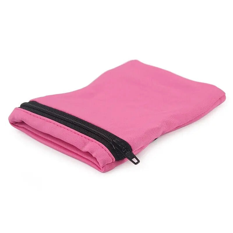 Pochette de poignet rose avec fermeture éclair