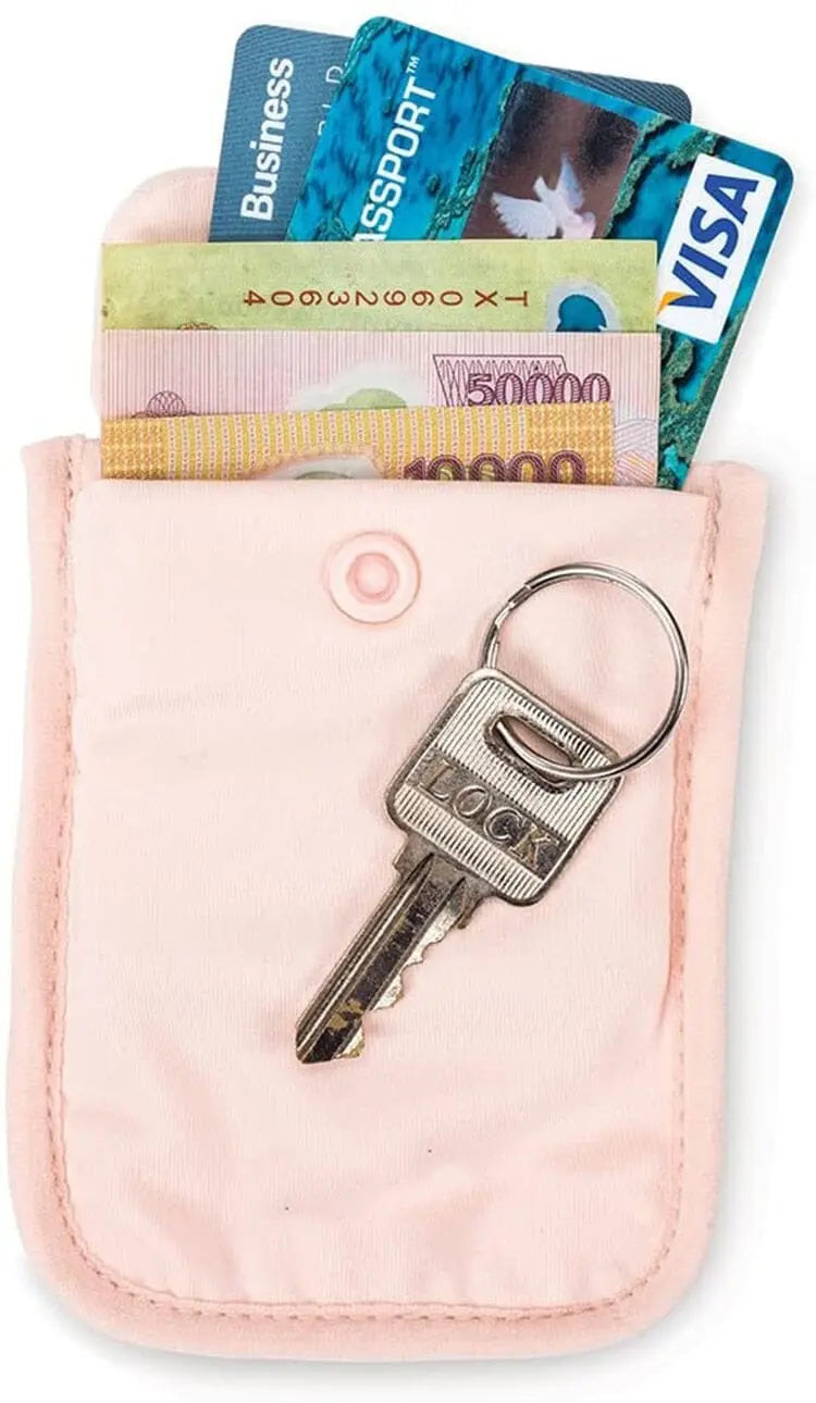 Pochette secrète beige pour soutien-gorge, vue de face