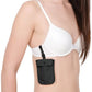 Pochette noire discrète pour soutien-gorge, vue de côté